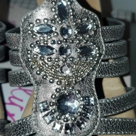 Jelly Pop Memory Foam Pheonix Jewel Slide  Stud Wedge Sandals Size 9.5 - Picture 11 of 11